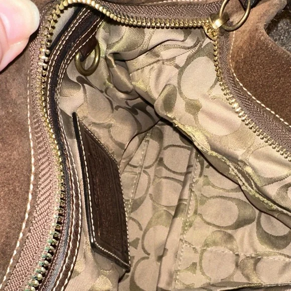 Coach Dark Brown Suede Fringe Hobo Bag - Picture 6 of 9